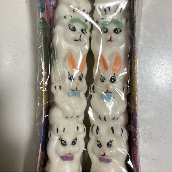 Vintage NIB 1996 Easter Bunny Tapered Candles by Candle Craft Candle Co. - Picture 3 of 9